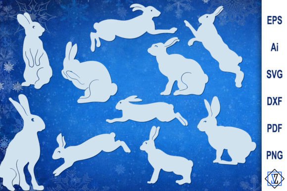 Bundle Hare Silhouette hare Clipart SVG for Graphics