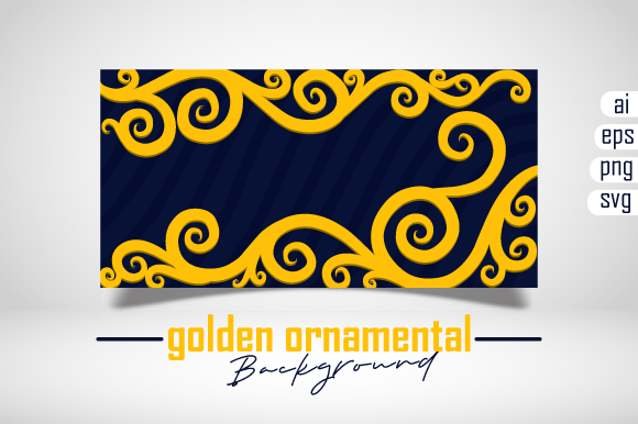 Golden Ornamental Background Design: Premium Graphics for Branding