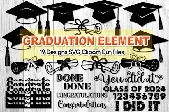 Graduation Cap Diploma SVG Clipart for Modern Graphics