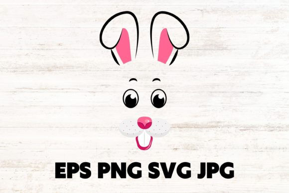 Kawaii Bunny Face SVG Bunny SVG PNG Graphics and Illustrations