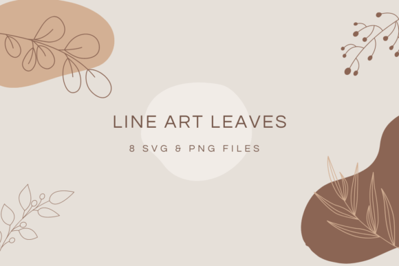 Line Art Leaves Vector SVG Graphics for Illustrations