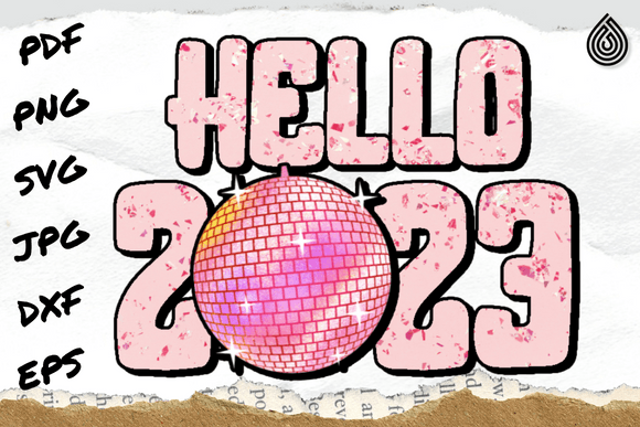 New Year s Sublimation Groovy Disco 2023 Graphics for Crafts