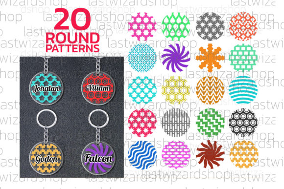 Round Keychain Svg, Monogram Frame for Graphics and Crafts