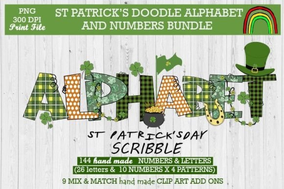 St Patrick's Alphabet with Hand Drawn: A Review for Graphics and Print Templates