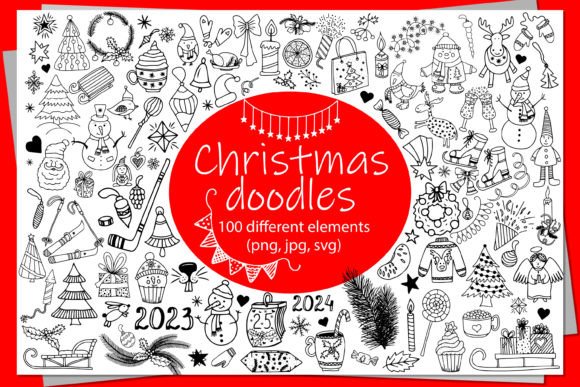 Vector Doodle Christmas Set: Graphics & Illustrations for Editors